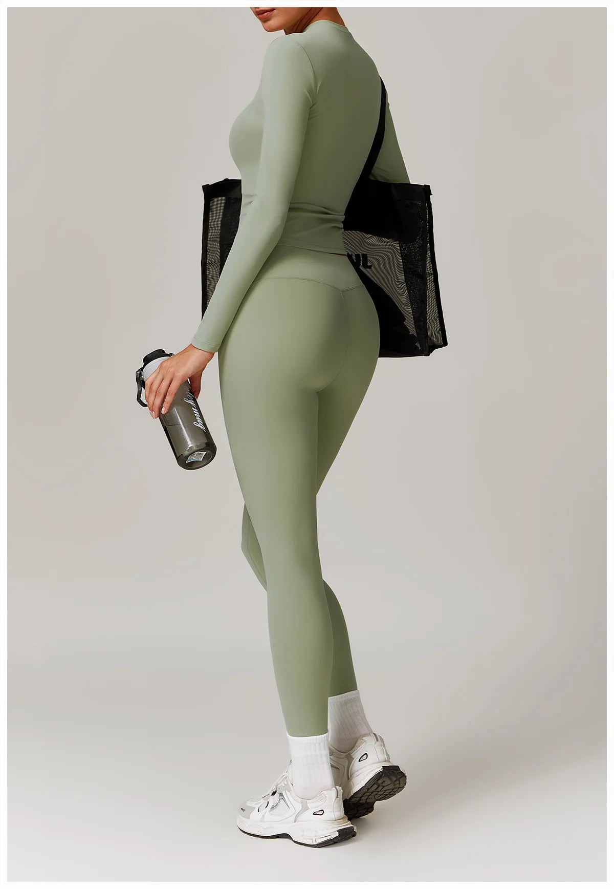 2-teiliges Langärmliges Sportshirt mit Leggings Set