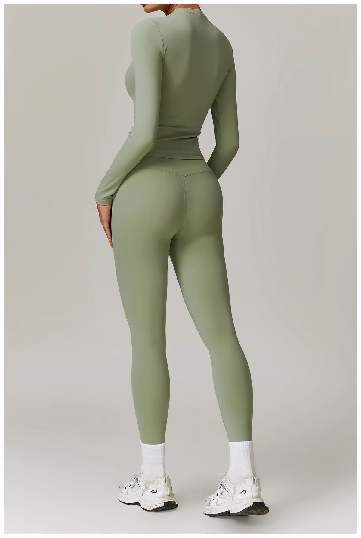 2-teiliges Langärmliges Sportshirt mit Leggings Set