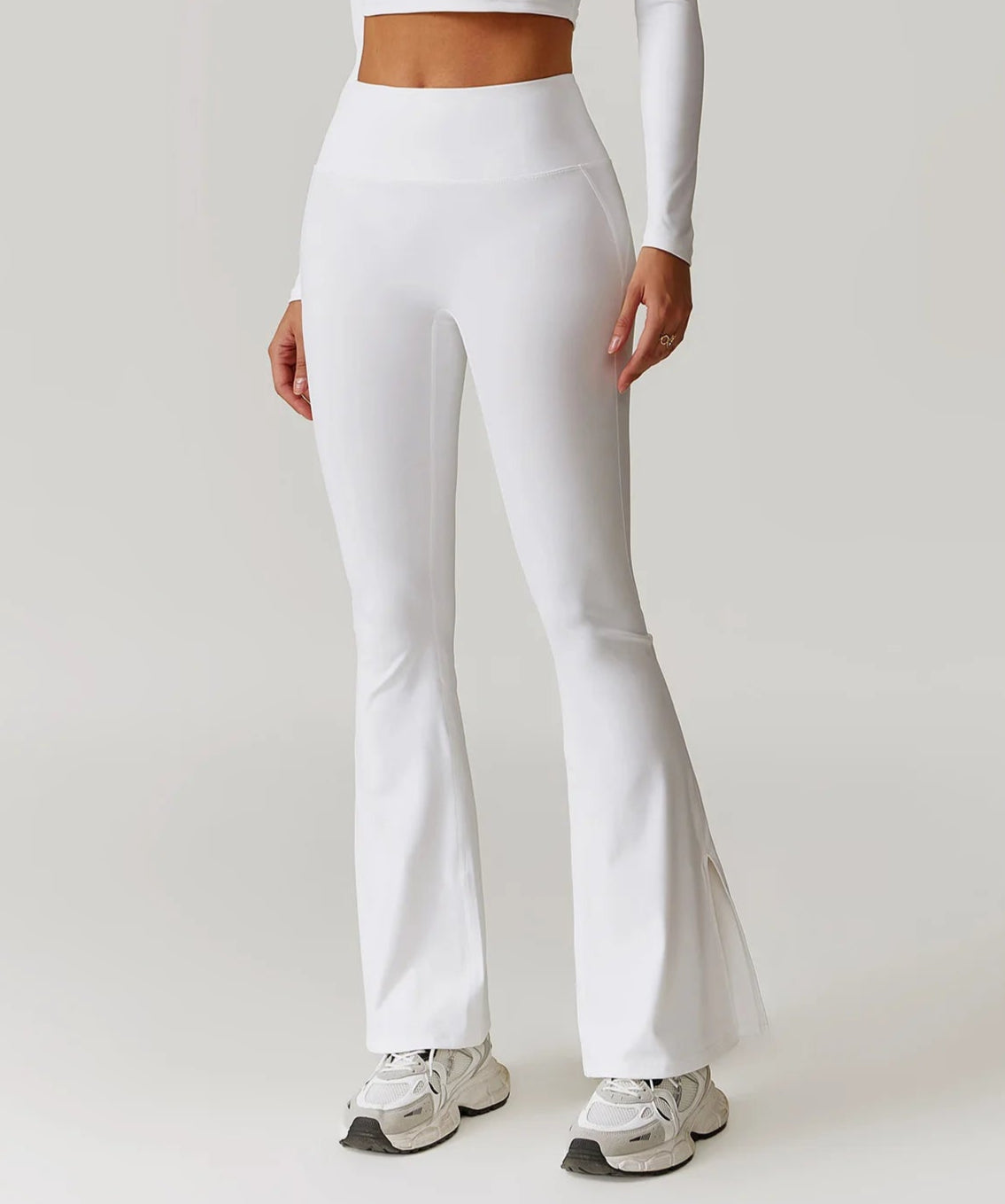 2-teiligen Holiday Vibe Gym Set Flared Leggings mit Long-Sleeve Crop Top