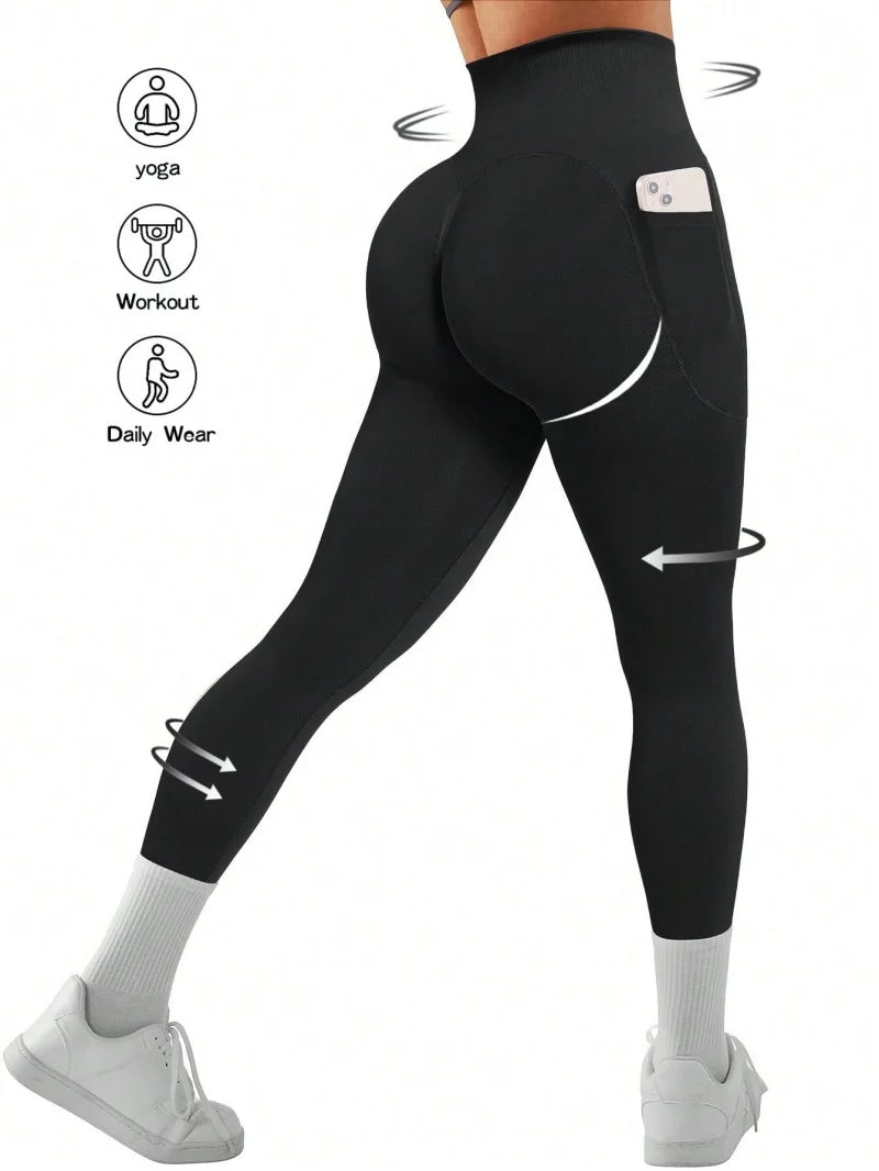 Scrunch-Leggings mit Seitentasche