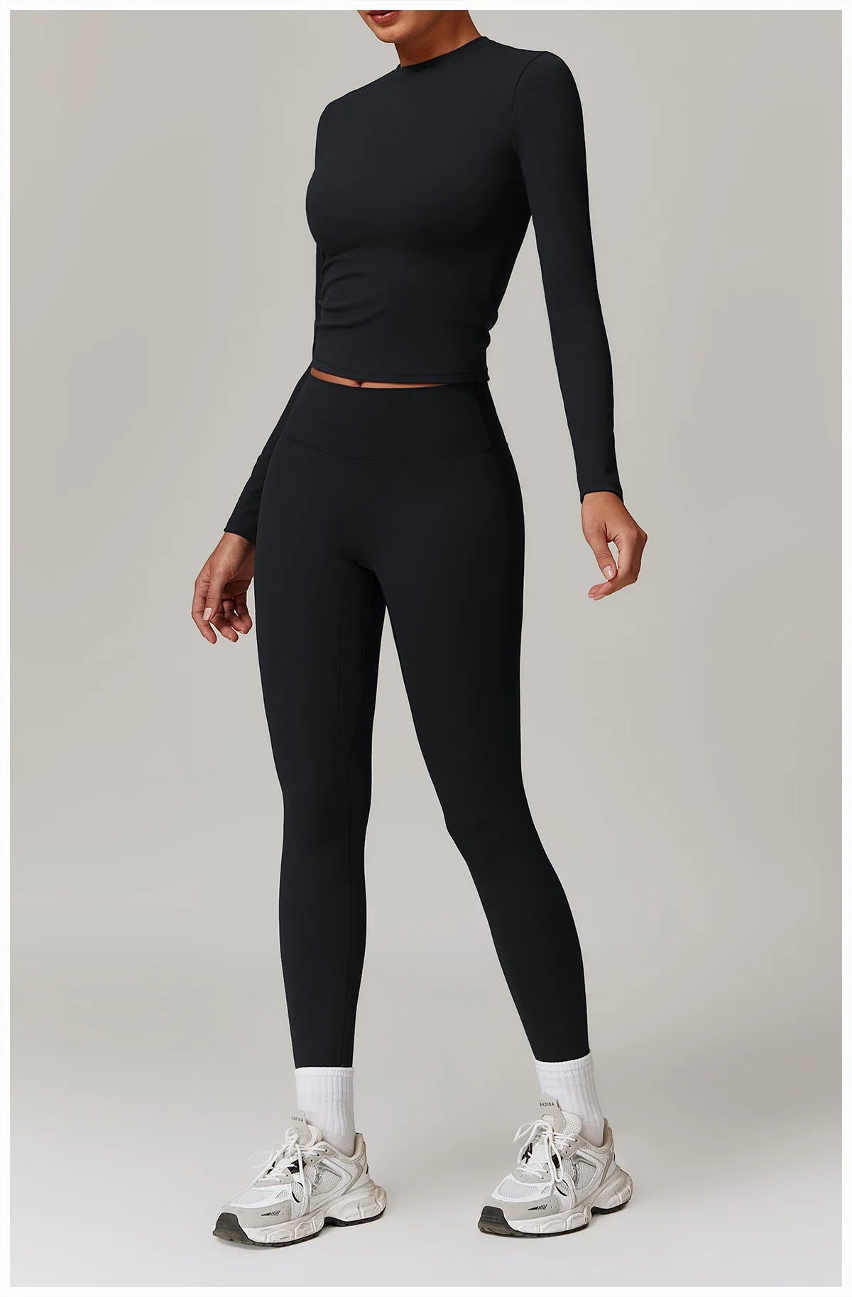 2-teiliges Langärmliges Sportshirt mit Leggings Set