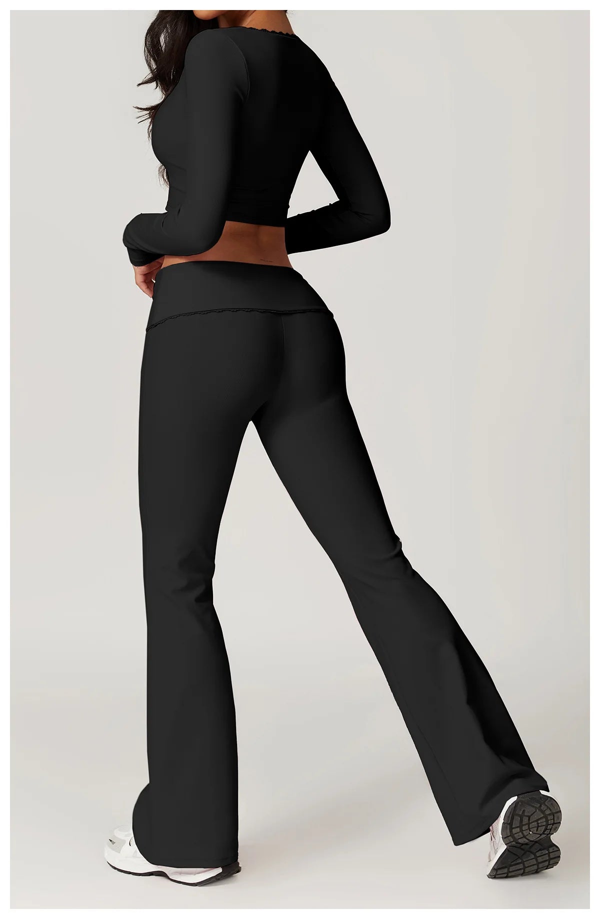 2-Teiligen Ribbed Gym Long Sleeve Set