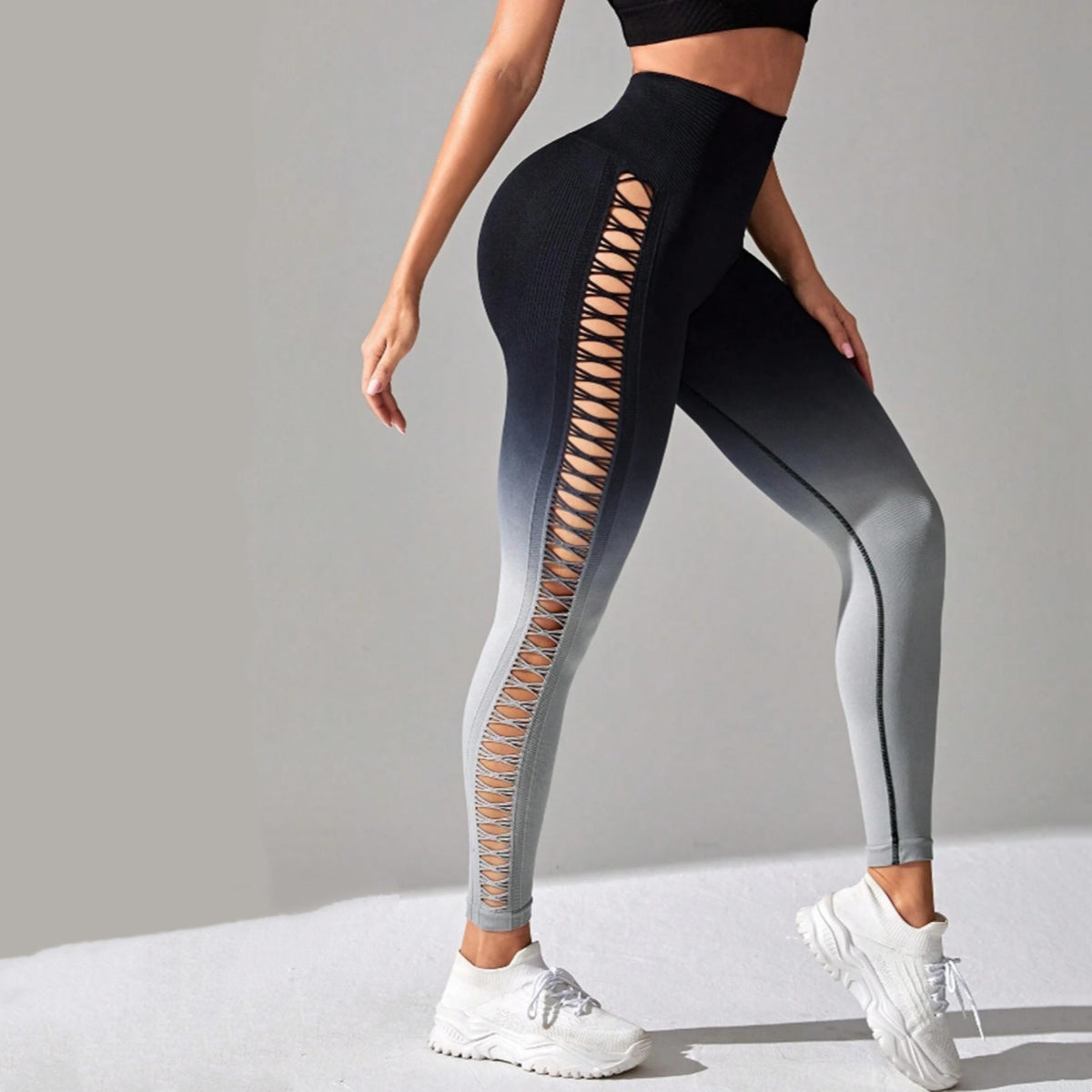 Überkreuz- Gradient figurformend -Leggings
