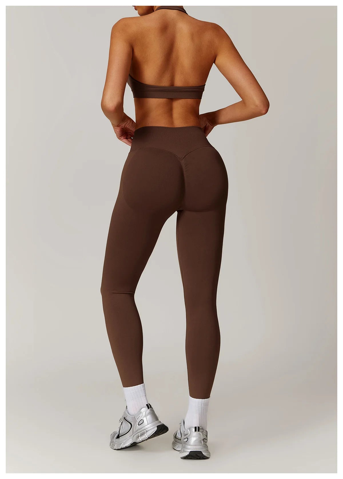 2-teiliger Hanging Neck Sport-BH mit Leggings Set