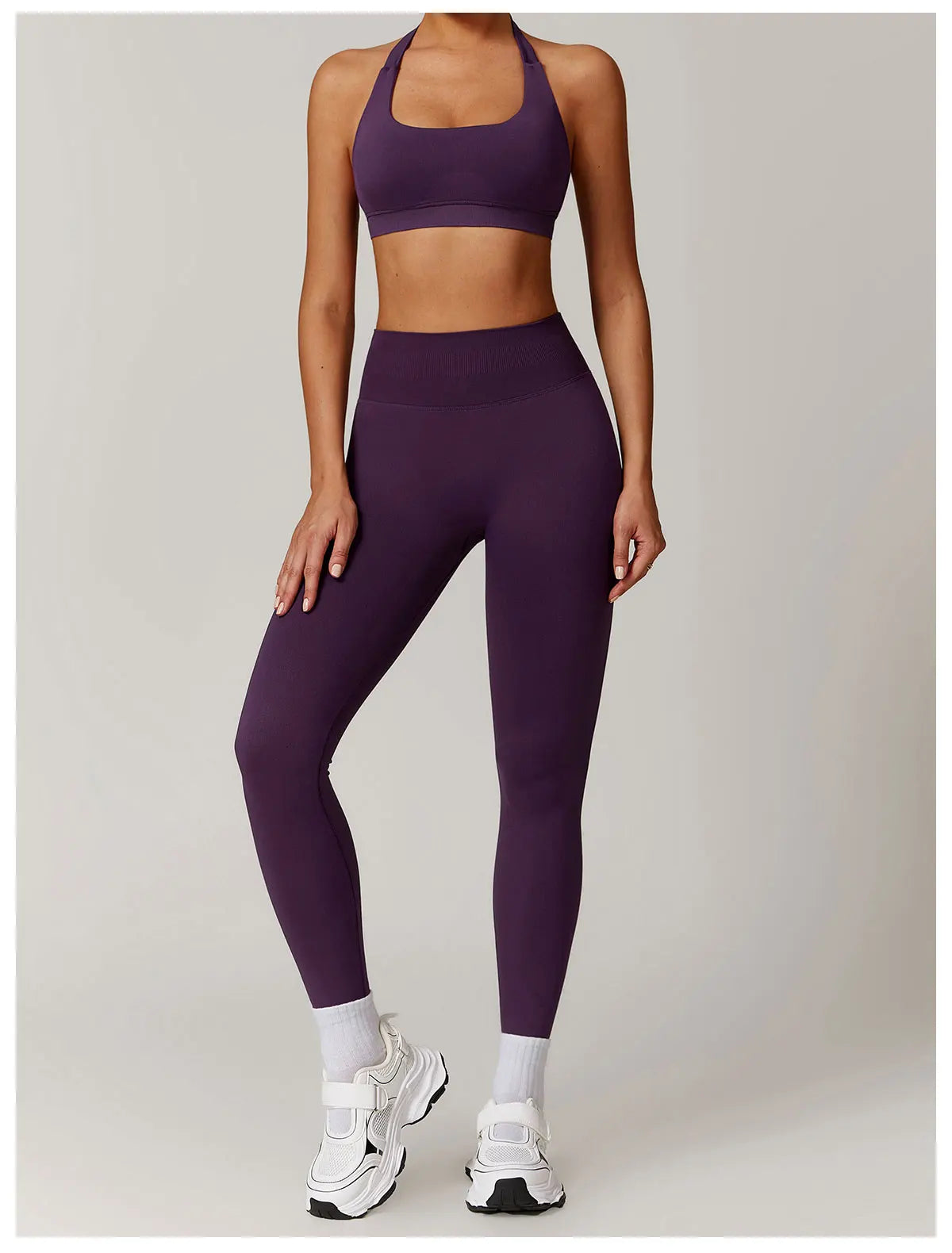 2-teiliger Hanging Neck Sport-BH mit Leggings Set
