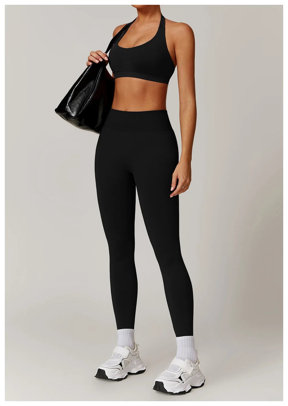 2-teiliger Hanging Neck Sport-BH mit Leggings Set