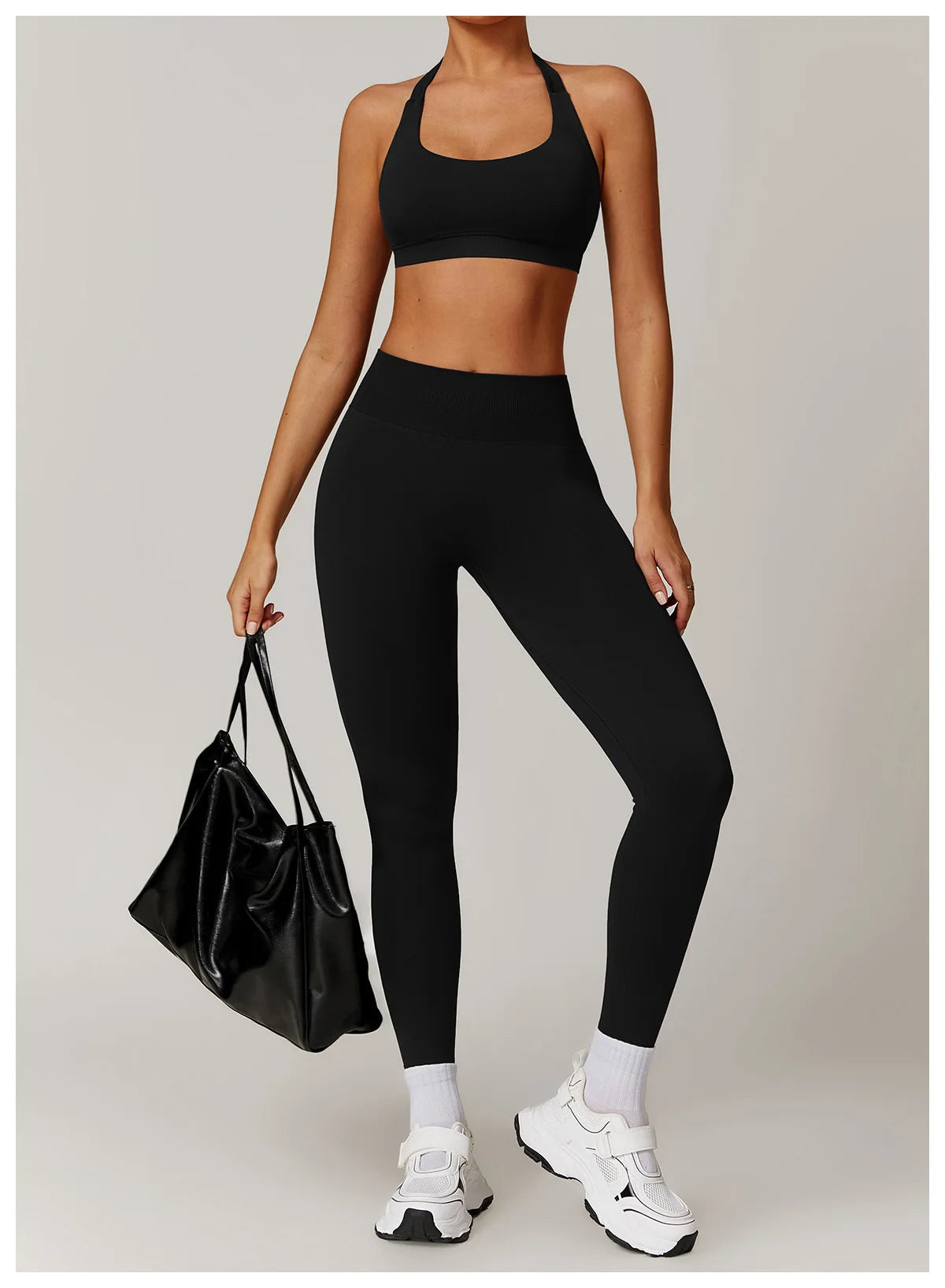 2-teiliger Hanging Neck Sport-BH mit Leggings Set