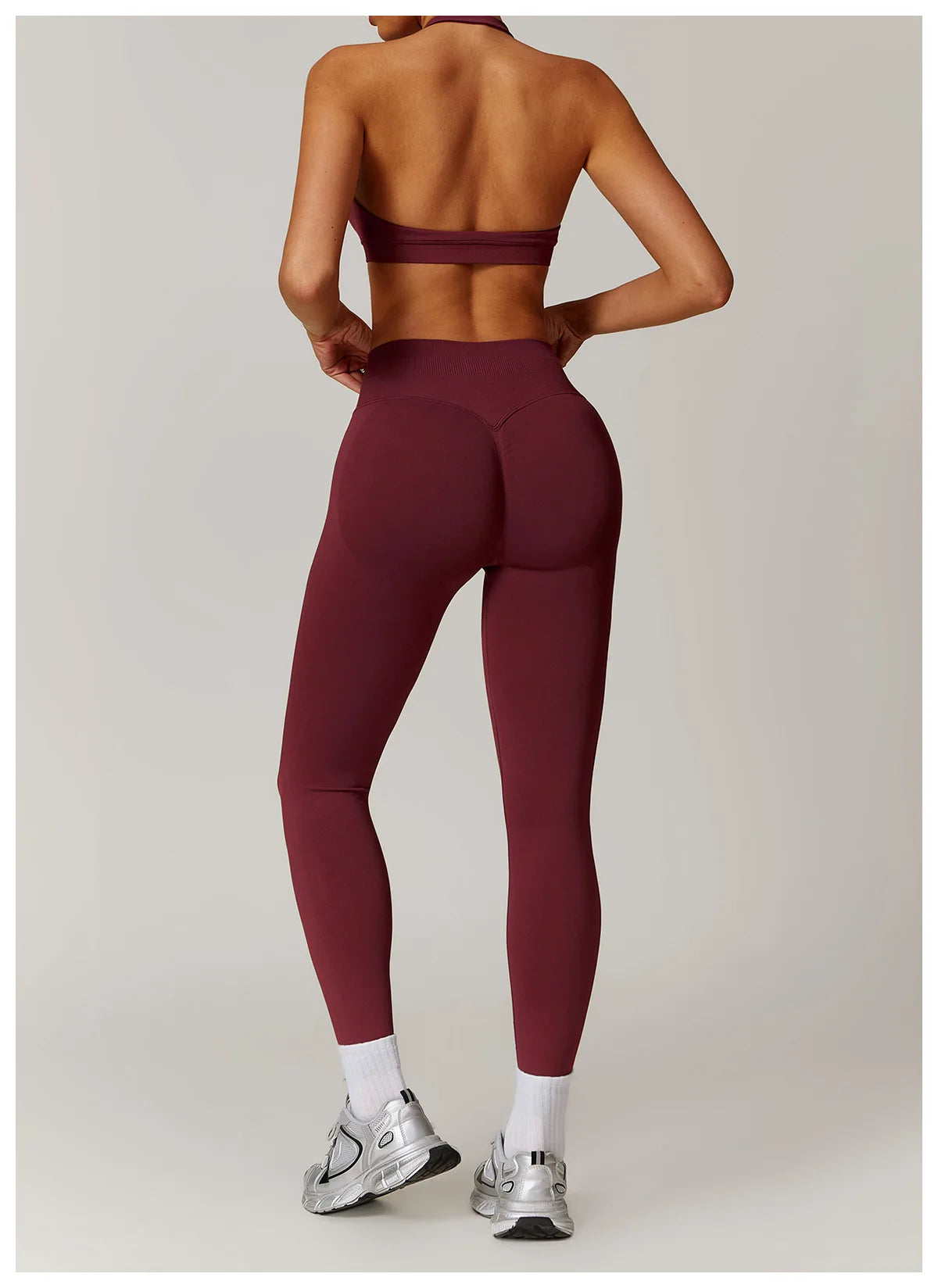 2-teiliger Hanging Neck Sport-BH mit Leggings Set