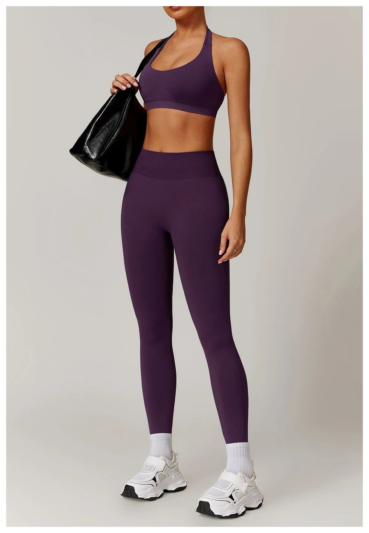 2-teiliger Hanging Neck Sport-BH mit Leggings Set